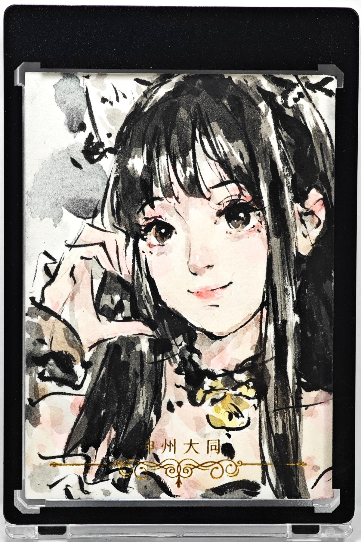 白泽拍卖卡牌手绘专场第35期（问东城春色，正谷雨，牡丹期） 2025 迟迟手绘卡 美少女  迟迟亲签 卡砖封装