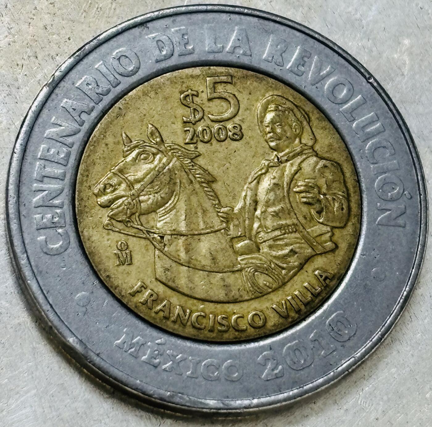 文馨钱币收藏第 300 场，银币，散币，小量德占比利时时期货币，长期接代拍业务 少见 2008 年墨西哥 革命 100 周年 5 比索双色纪念币，独年份