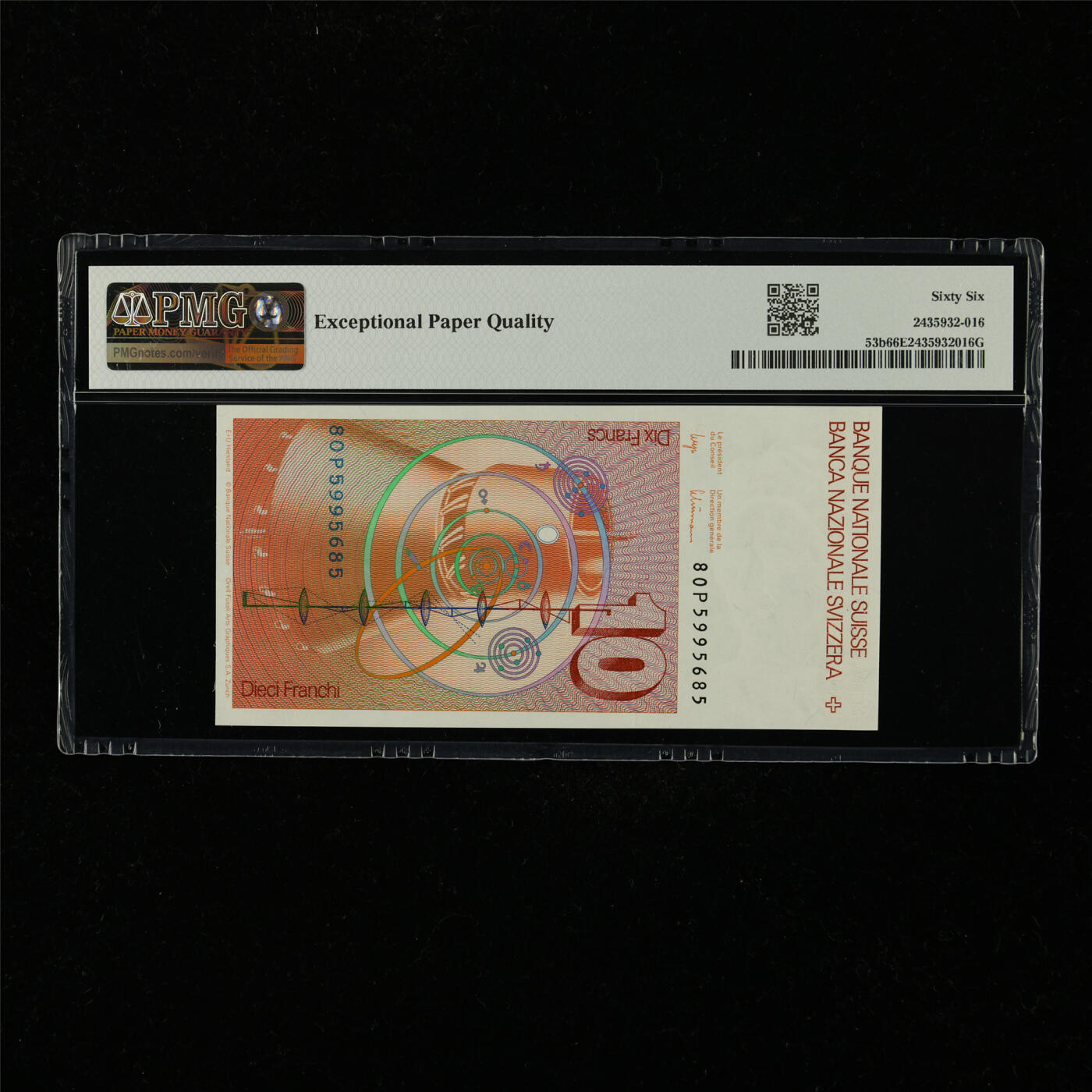 【亘邦集藏】第228期拍卖 1980年 瑞士10法郎 PMG 66EPQ 80P5995685