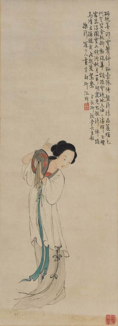 碧月说宝.近现代书画专场（九） 汪圻 梳妆图