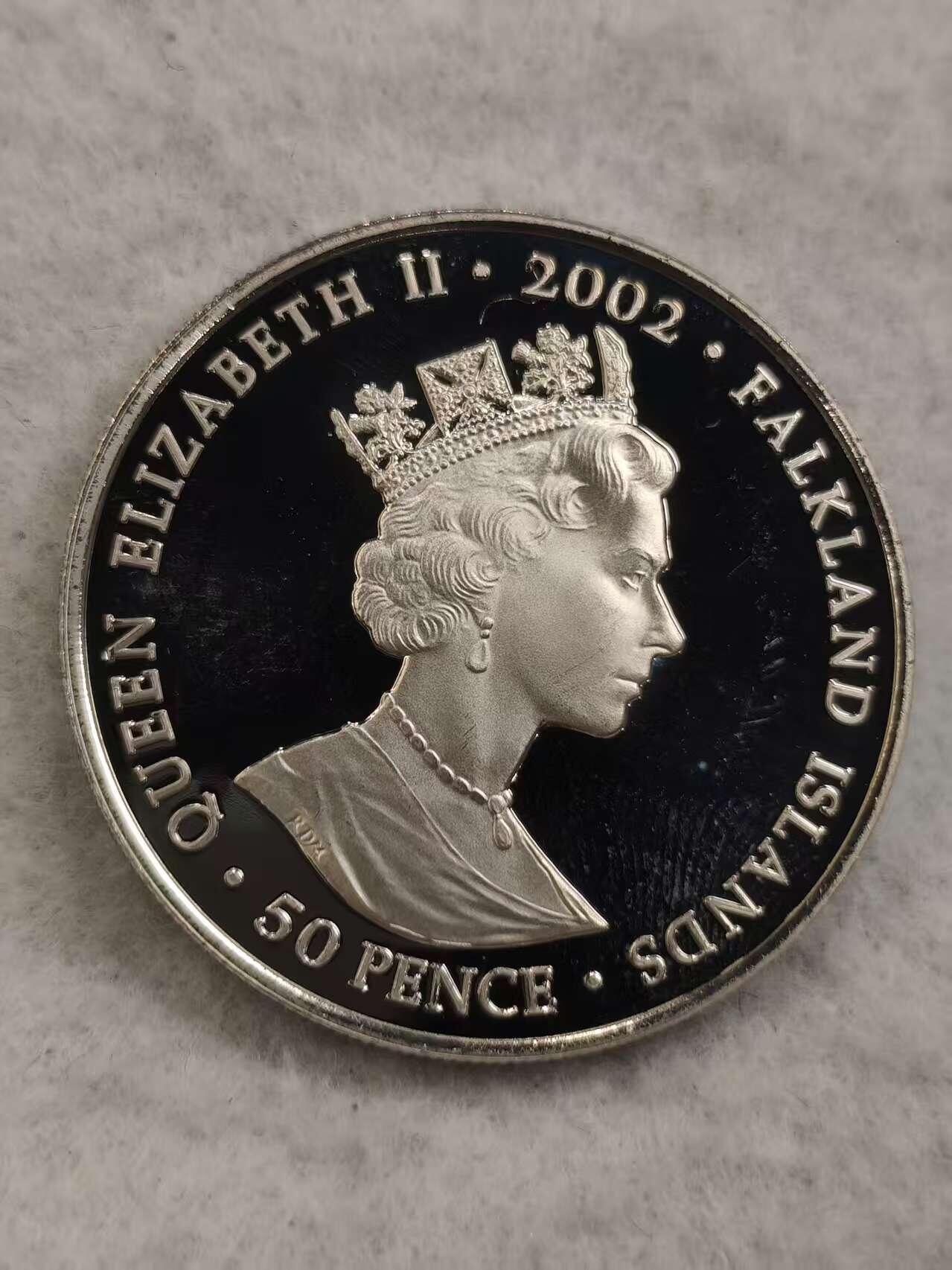 G&W世界散币，银币处理专场（第48场） 福克兰2002年50便士 伊丽莎白二世登基50周年感恩礼拜  克朗型
