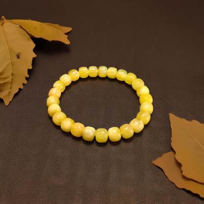 碧月说宝.君子怀瑾·当代和田玉清风专场(九) 俄料鸡油黄蜜蜡精工老型手串