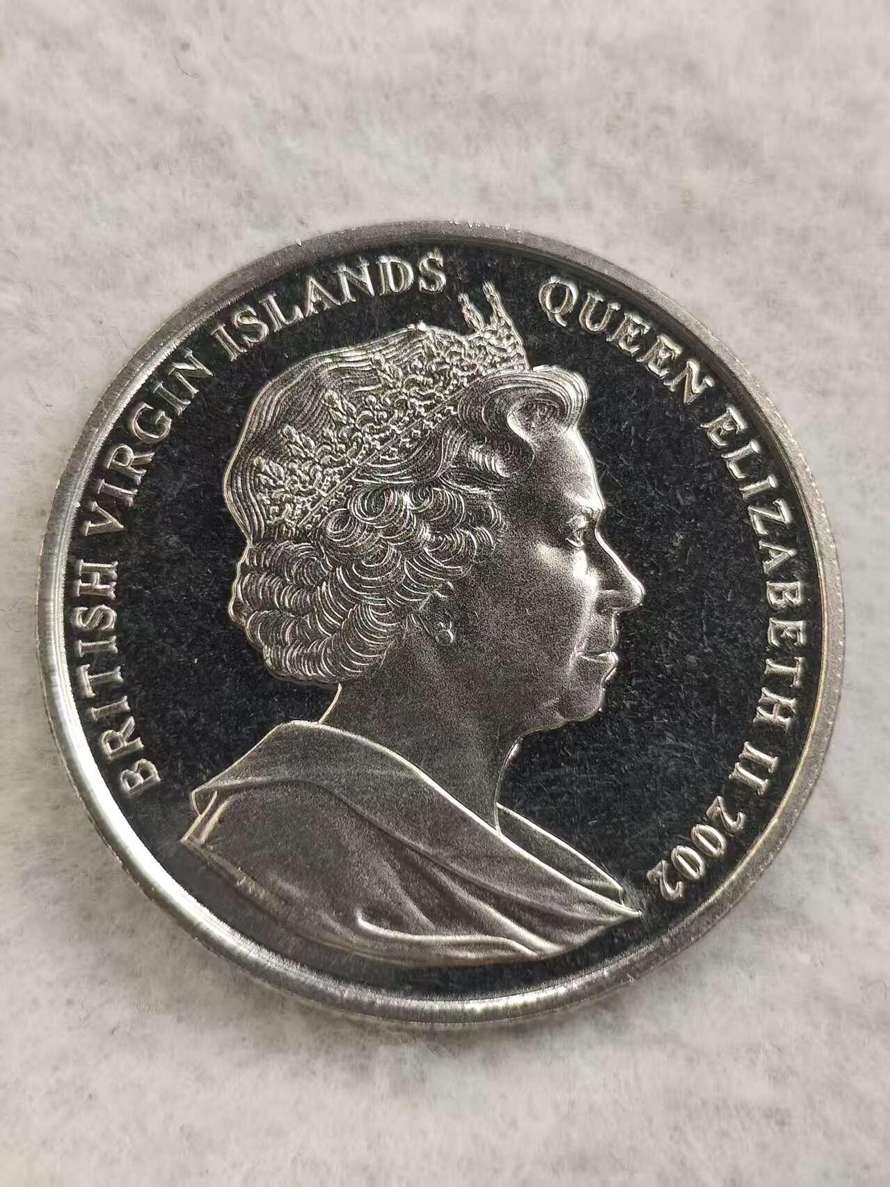 G&W世界散币，银币处理专场（第48场） 英属维尔京2002年1元 伊丽莎白王太后逝世  克朗型