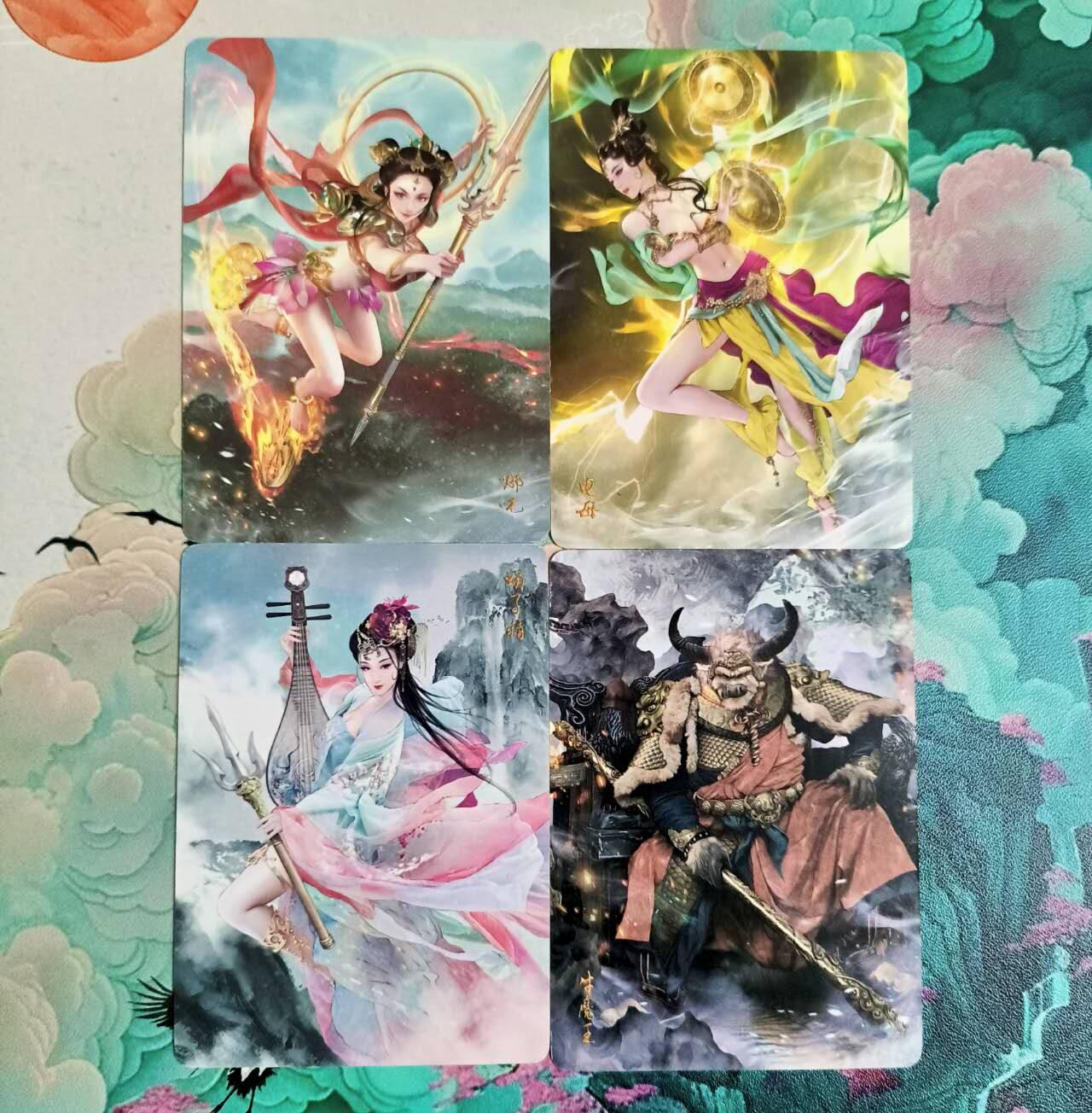 龙虎卡牌-八三场（满200元包邮，无佣金，每周六结拍，欢迎送拍） 普卡4张 燎原西游 - 蝎子精&牛魔王&哪吒&电母