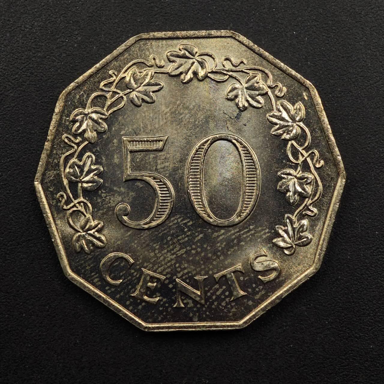 【淘币小摊】实时拍第八百九十二拍   散币场    每周一统一发货 马耳他1972年50分镍币