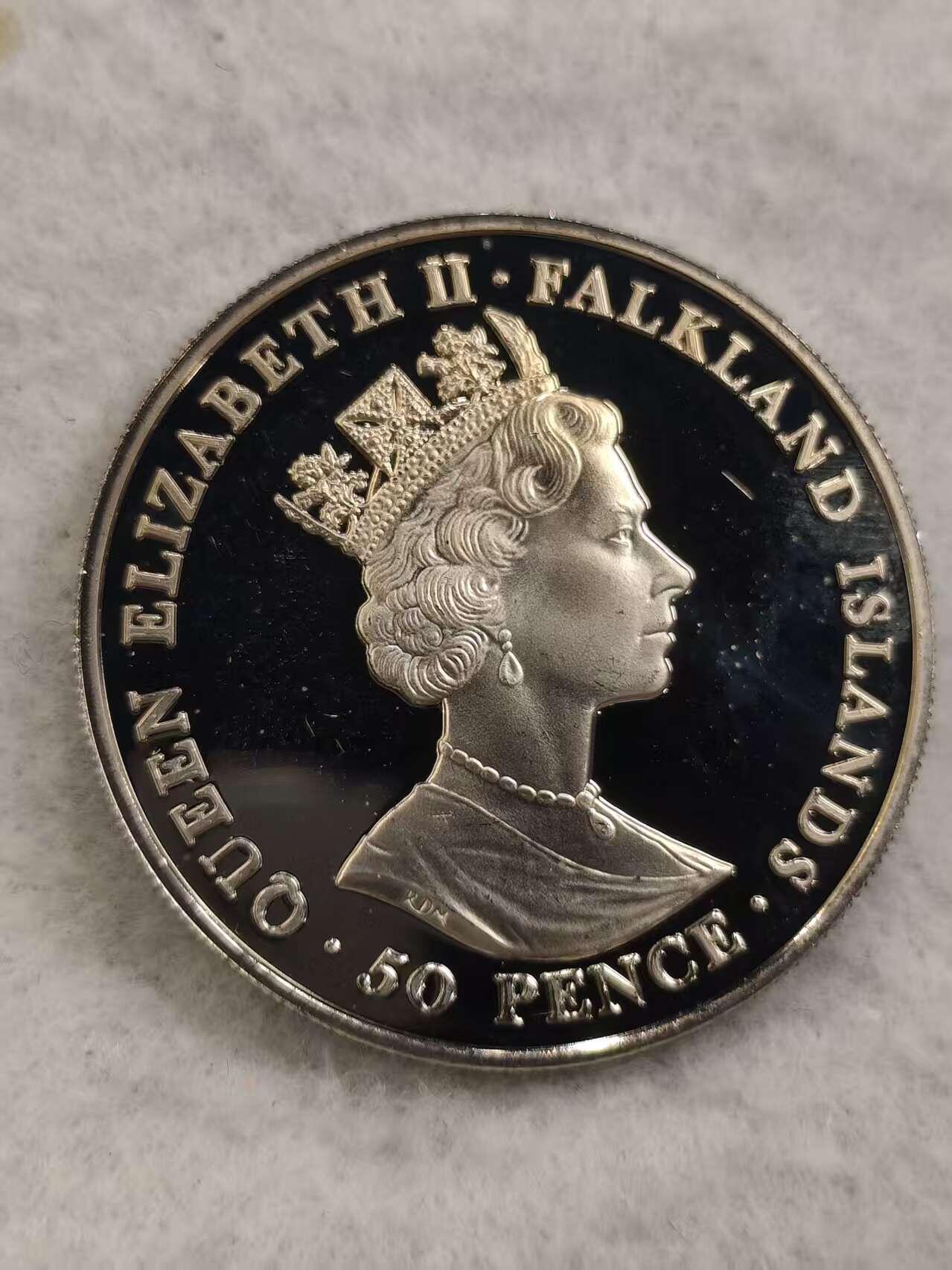 G&W世界散币，银币处理专场（第48场） 福克兰2002年50便士  伊丽莎白王太后逝世  克朗型