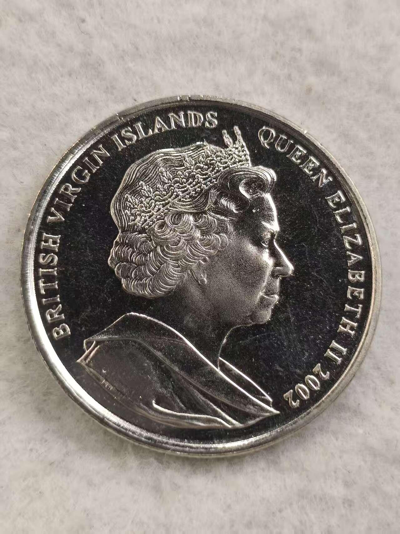 G&W世界散币，银币处理专场（第48场） 英属维尔京2002年1元 伊丽莎白二世登基50周年  克朗型