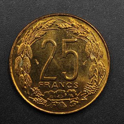 【淘币小摊】实时拍第八百九十二拍   散币场    每周一统一发货 - 中非乍得1978年25法郎铜币
