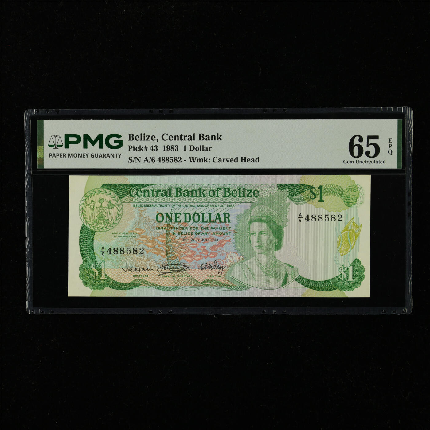 【亘邦集藏】第228期拍卖 1983年 伯利兹1元 PMG 65EPQ A/6 488582