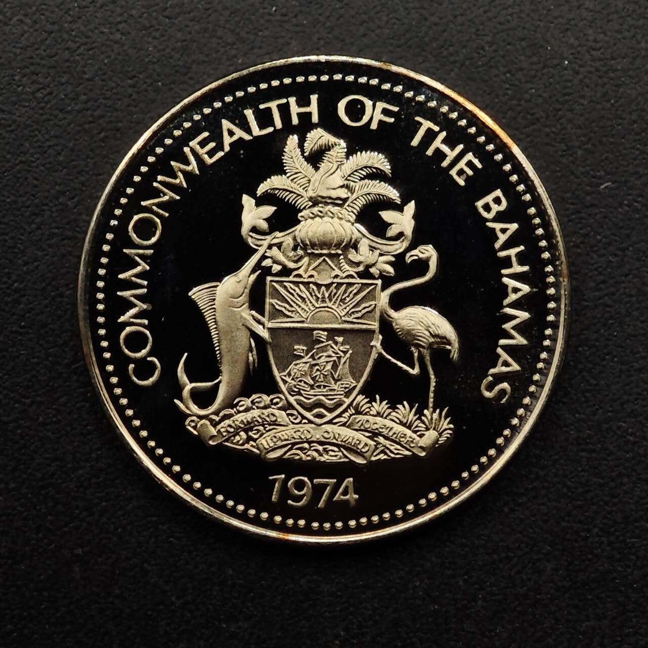 【淘币小摊】实时拍第八百九十二拍   散币场    每周一统一发货 巴哈马1974年5分精制镍币