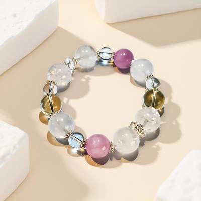 碧月说宝.君子怀瑾·当代和田玉清风专场(九) 白幽灵紫锂辉手串