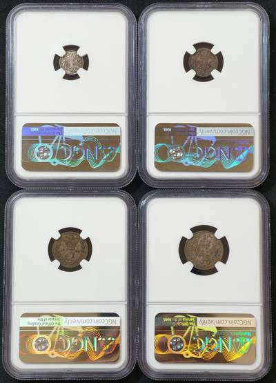 甄臻铺-世界币章拍卖（第60期），甄品场拍品征集中，送拍享返佣金等优惠多多 NGC-MS65-AU58 1862年维多利亚小维洗脚币，宗教产物，绒布包浆，两个58明显低评，性价比极高