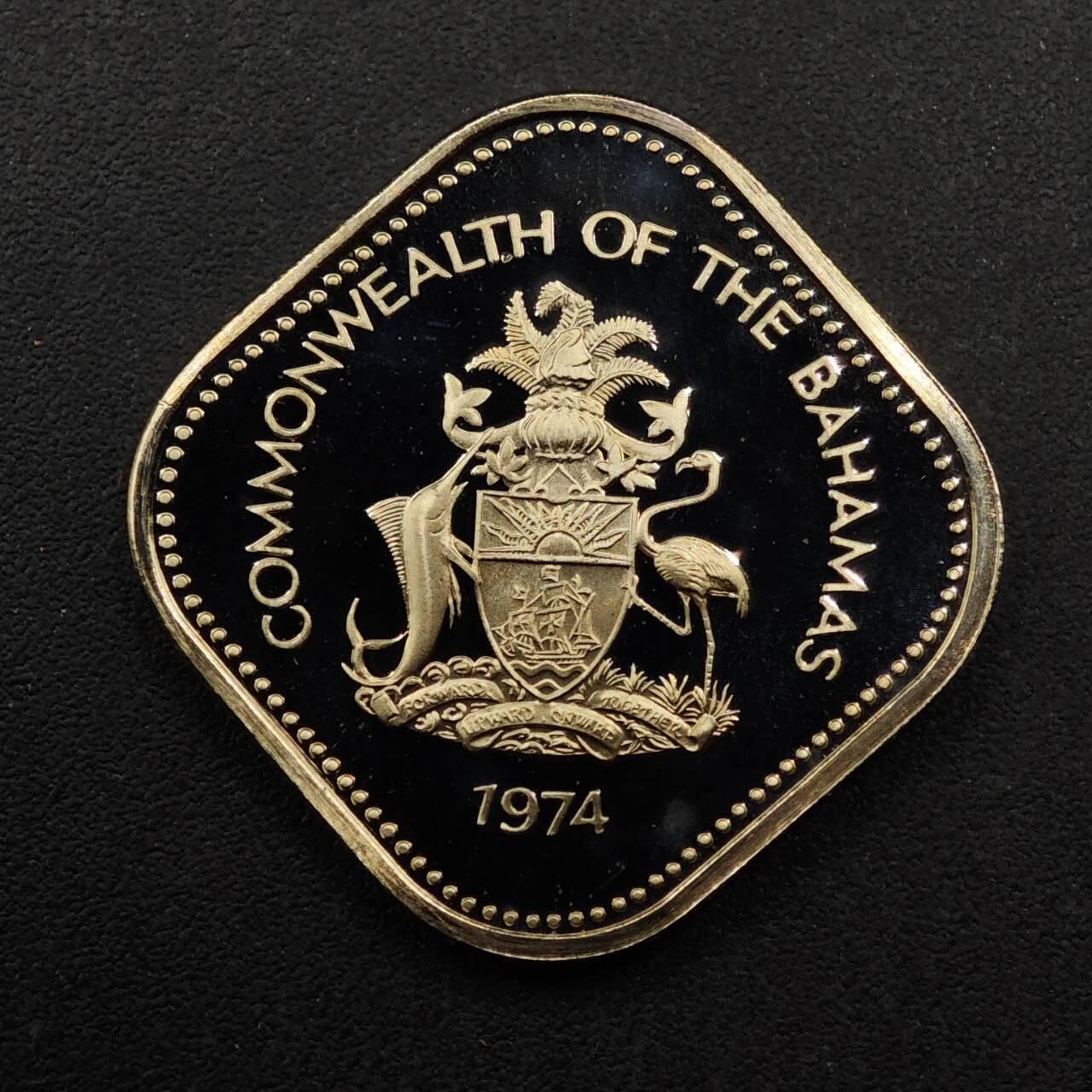 【淘币小摊】实时拍第八百九十二拍   散币场    每周一统一发货 巴哈马1974年15分精制镍币