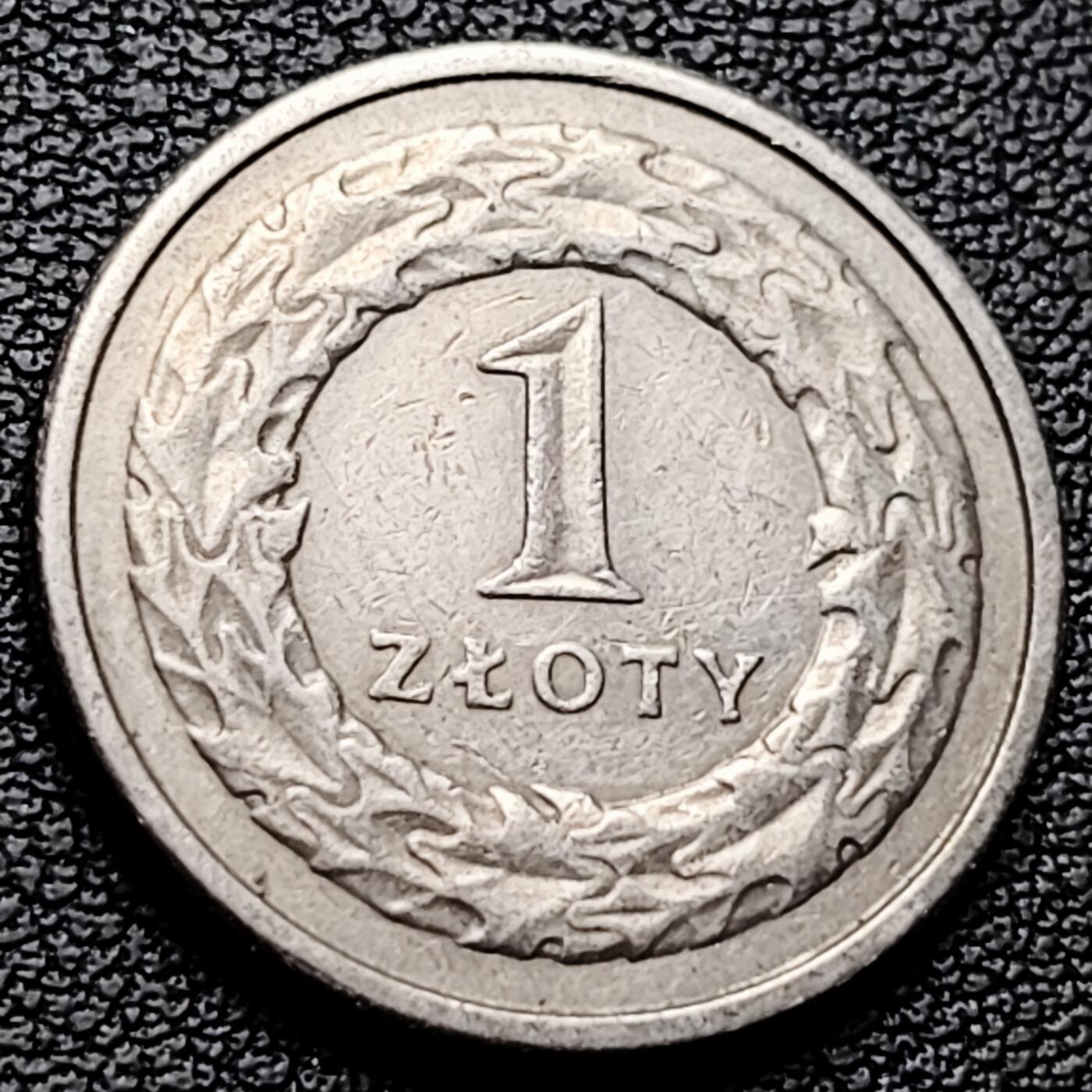 泉币菌-第227场-拍品多 请提前出价 皇冠鹰 波兰1兹罗提铜镍硬币 23.0毫米 5.0克 1995年