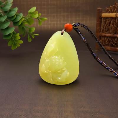 碧月说宝.君子怀瑾·当代和田玉清风专场(九) 黄口料老料荷韵牌子