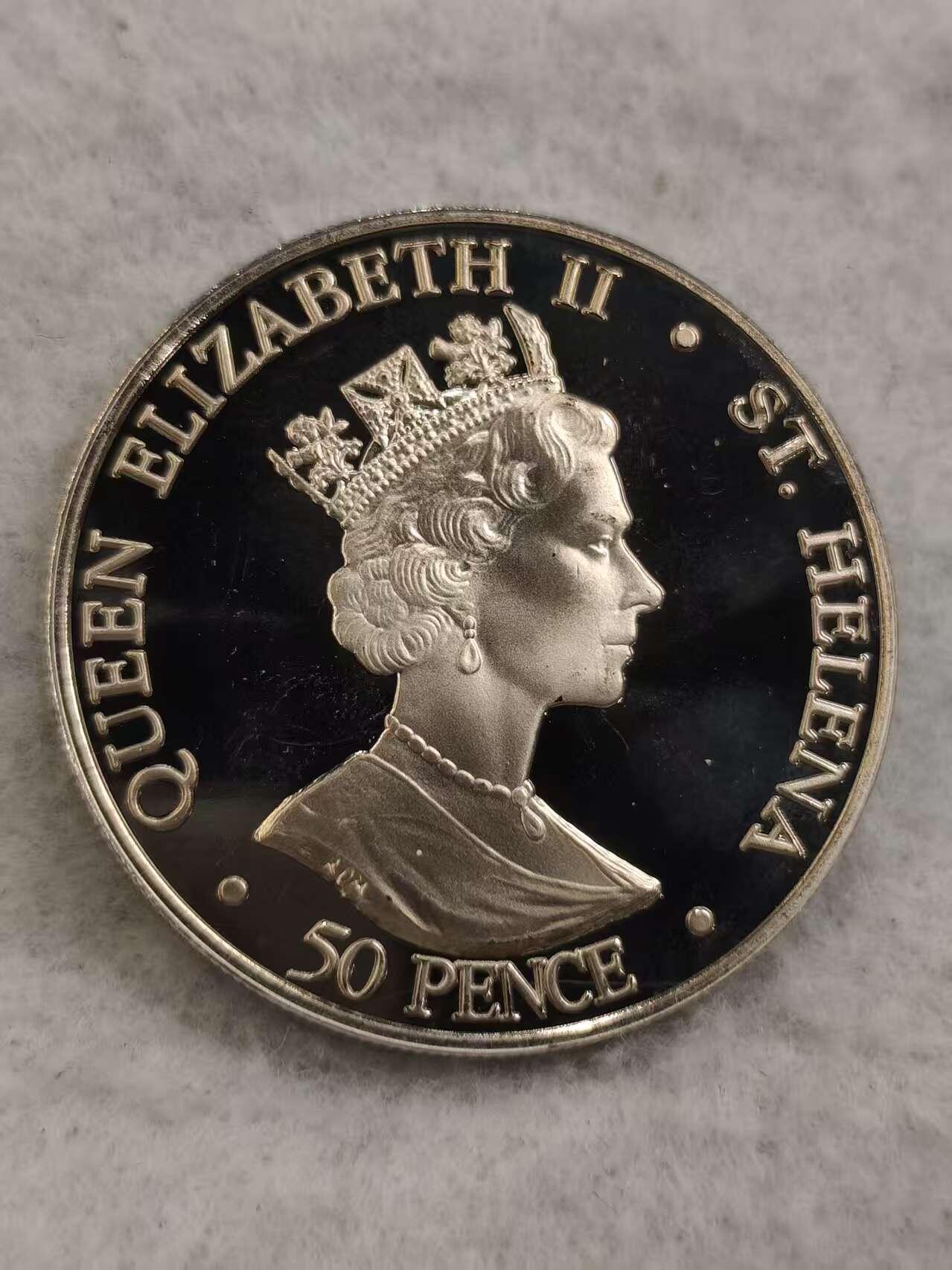 G&W世界散币，银币处理专场（第48场） 圣赫勒拿2002年50便士 伊丽莎白王太后百年诞辰  克朗型