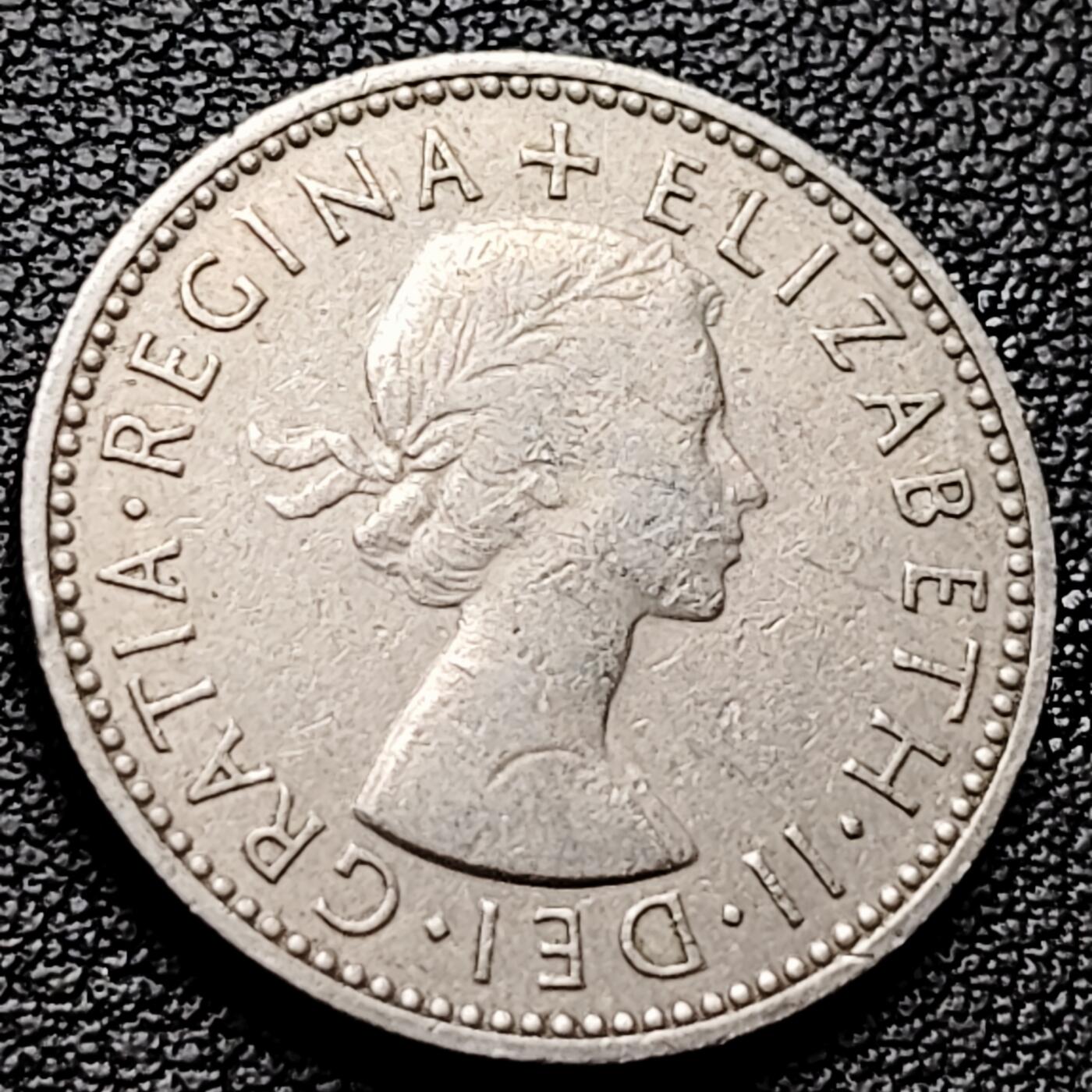 泉币菌-第227场-拍品多 请提前出价 1956年 英国1先令镍币 苏格兰站狮  伊丽莎白二世 24mm 