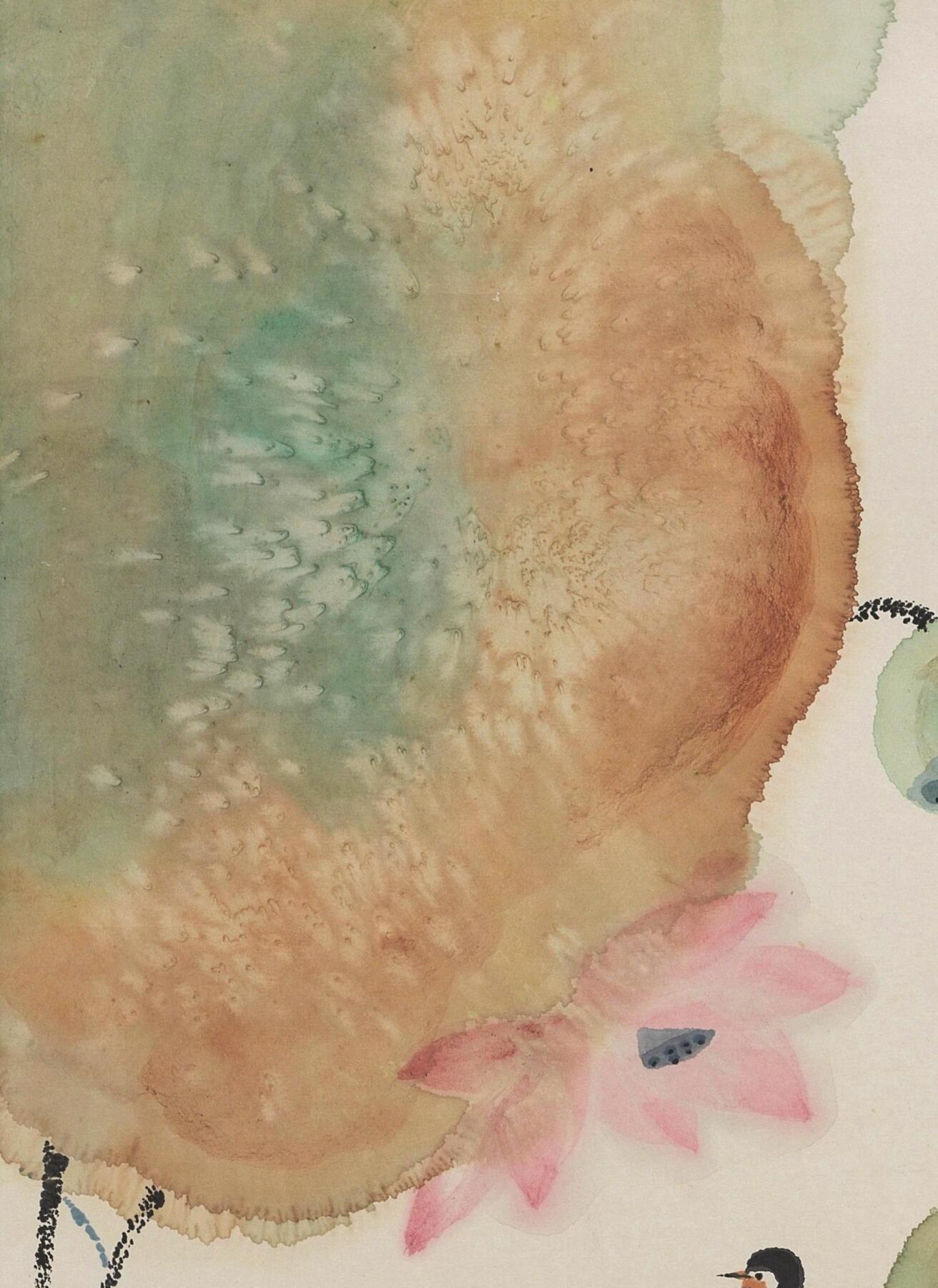 碧月说宝.当代书画专场一 陈家泠 荷风栖禽图