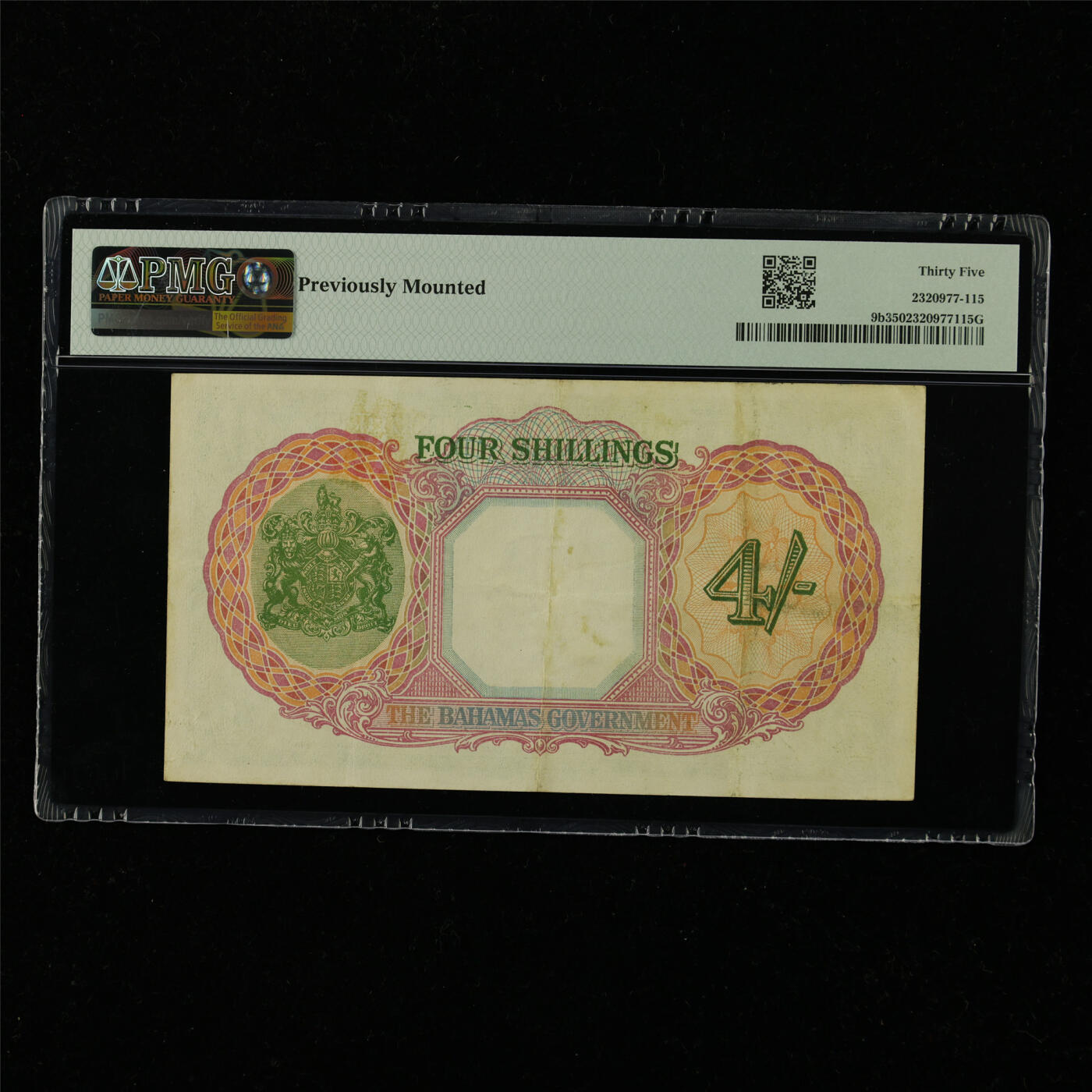 【亘邦集藏】第228期拍卖 1936年 巴哈马4先令 PMG 35 A/4 316080