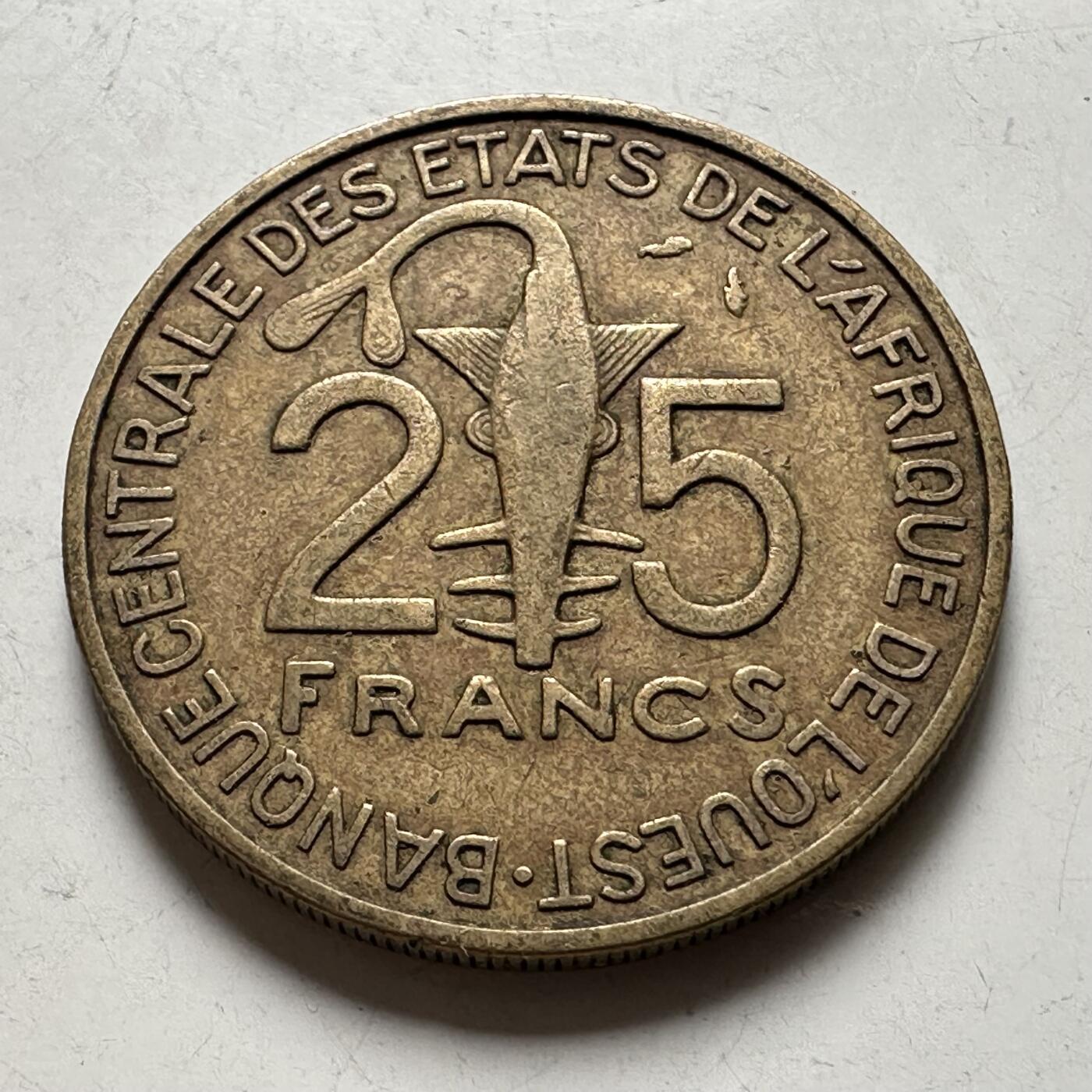 🌹外币初藏🌹🐯2026年第43场   每周二四六晚8️⃣点  世界硬币 西非经济共同体 1979年 25法郎