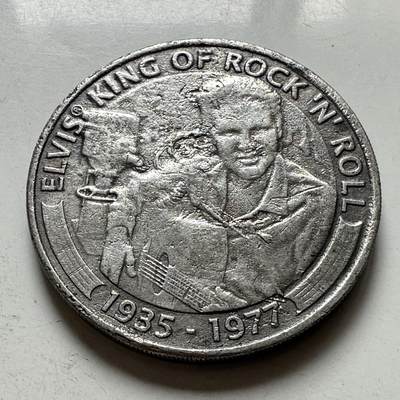 🌹外币初藏🌹🐯2026年第43场   每周二四六晚8️⃣点  世界硬币 - 美国 猫王 摇滚之王 纪念章 38.6毫米