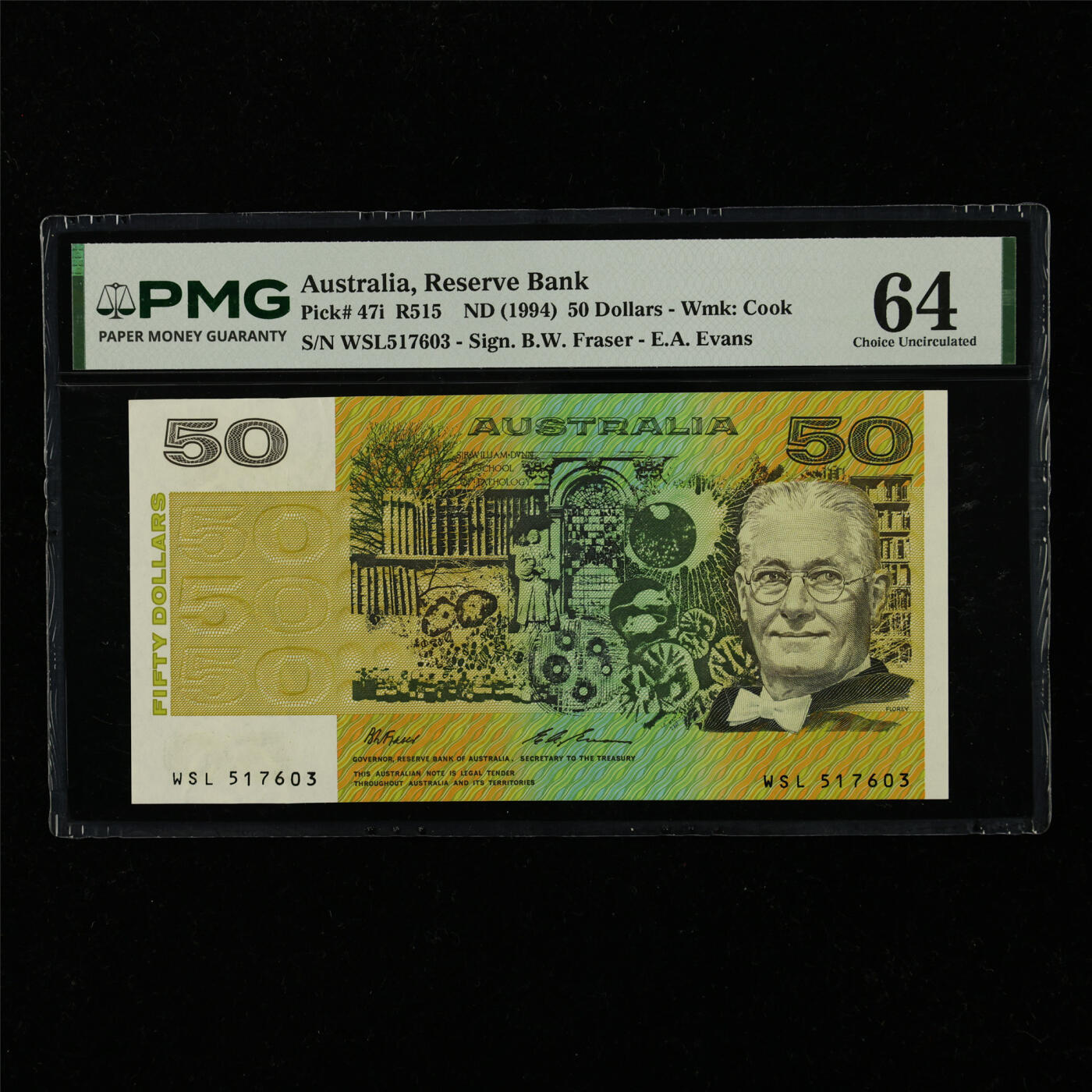 【亘邦集藏】第228期拍卖 1994年 澳大利亚50澳元 PMG 64 WSL517603