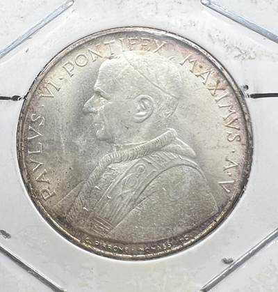 梵蒂冈保罗六世 500 里拉银币 圣彼得圣保罗 梵二会议 欧洲银币 - 梵蒂冈保罗六世 500 里拉银币 圣彼得圣保罗 梵二会议 欧洲银币