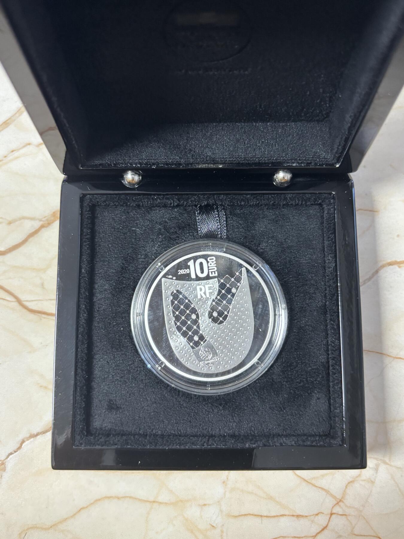 第197期拍卖 盒证齐全法国2020年法兰西瑰宝伯尔鲁帝125周年精制纪念银币900银22.2克直径37毫米发行量仅2000枚