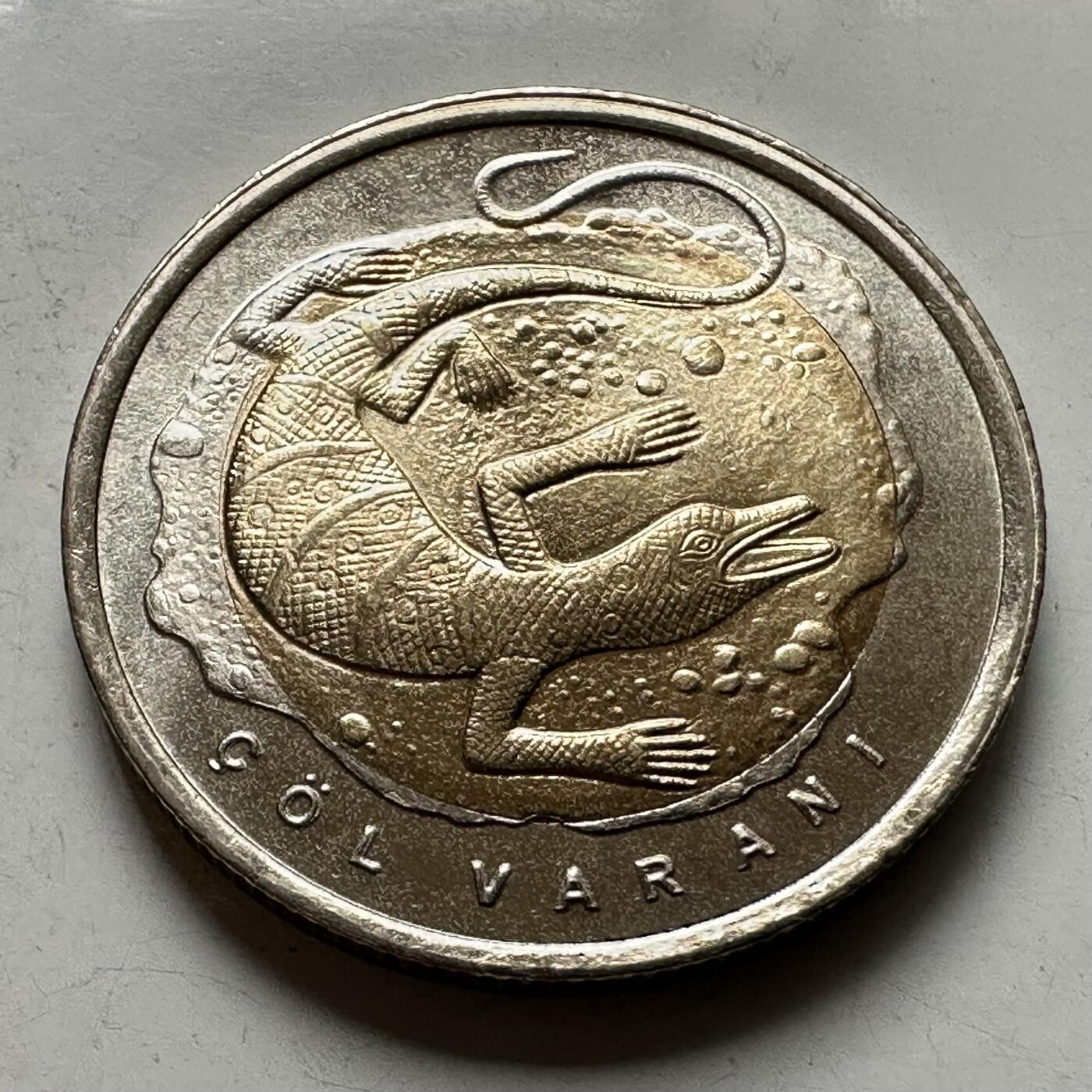 🌹外币初藏🌹🐯2026年第43场   每周二四六晚8️⃣点  世界硬币 土耳其 2015年 沙漠巨蜥 1里拉双色纪念币