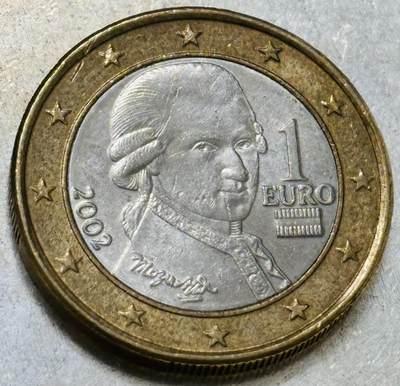 文馨钱币收藏第 300 场，银币，散币，小量德占比利时时期货币，长期接代拍业务 - 好品 2002 年奥地利 1 欧元