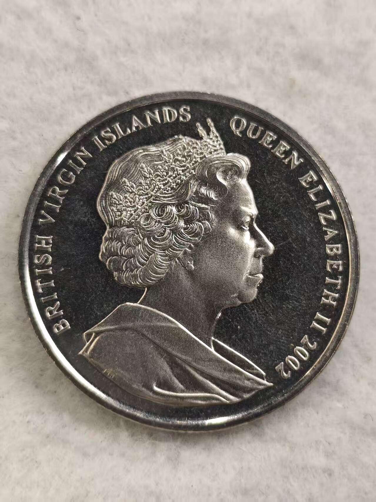 G&W世界散币，银币处理专场（第48场） 英属维尔京2002年1元 伊丽莎白二世登基50周年  克朗型