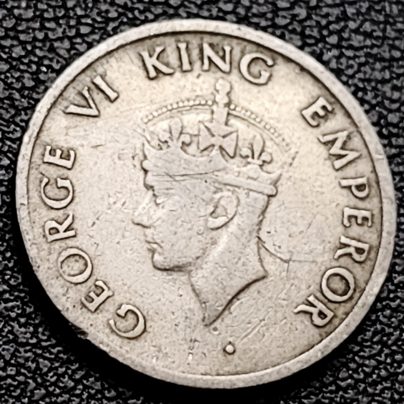 泉币菌-第227场-拍品多 请提前出价 英属印度 1946年1/4卢比镍币 孟加拉虎 乔治六世 19.5mm 