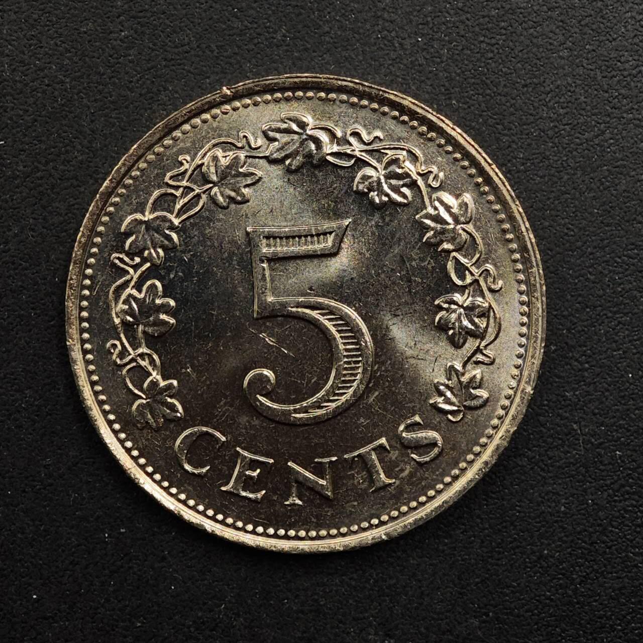 【淘币小摊】实时拍第八百九十二拍   散币场    每周一统一发货 马耳他1976年5分镍币