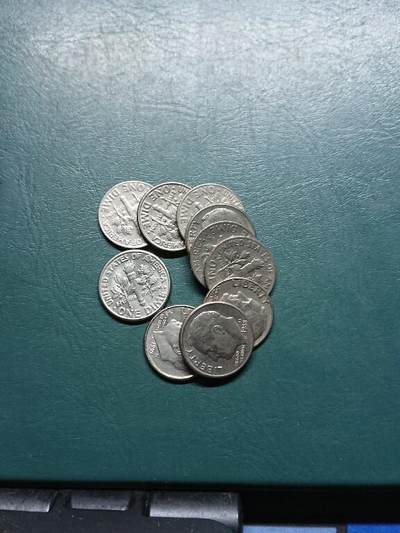 松南世界钱币——260415 美国10美分镍币10枚计1美元4