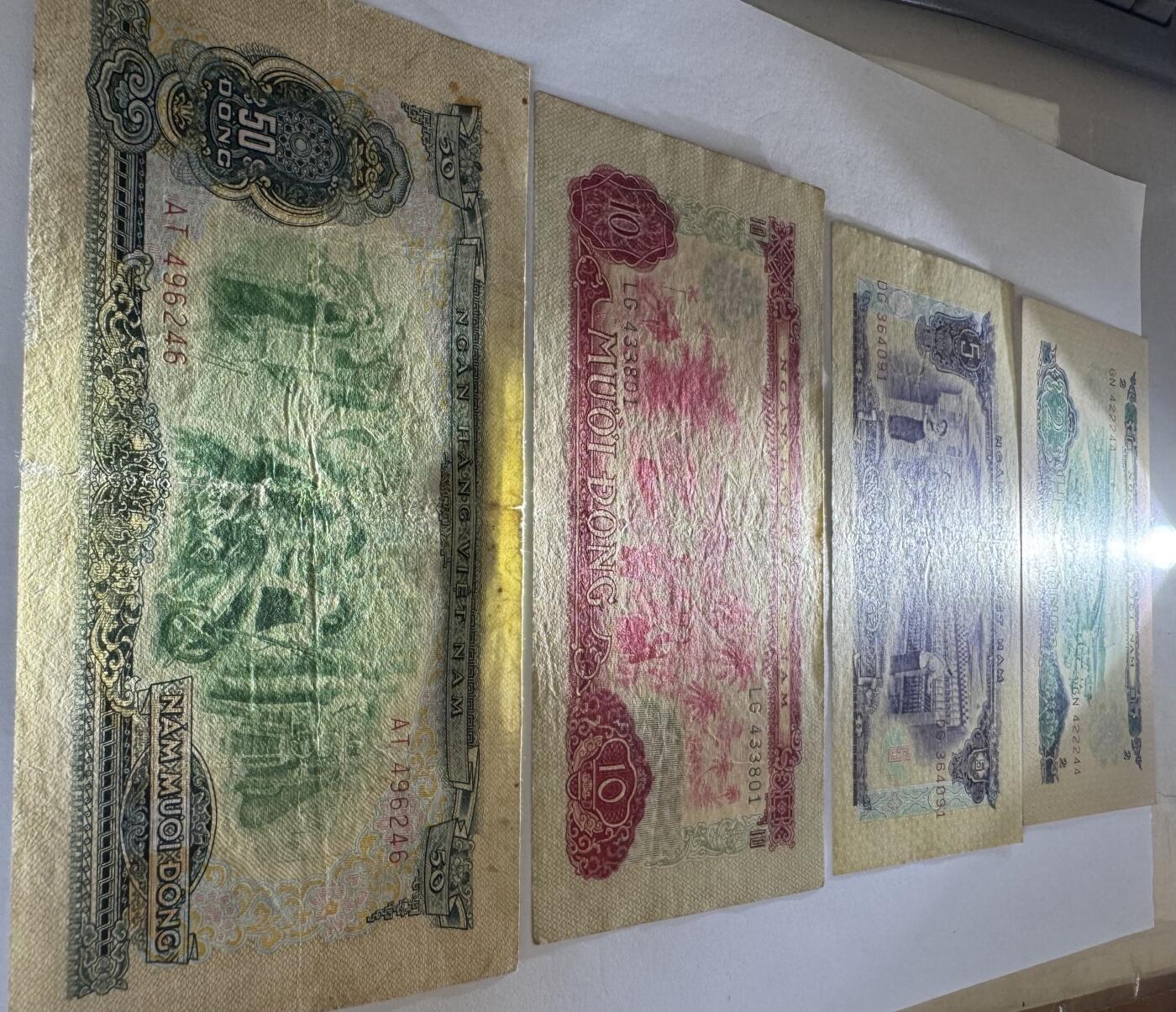 2026第7场（总第234期）：精品外钞、塑料钞、测试钞综合场  中国代印/越南/南越国家银行1966年版10、20、50仙、1、2、5、10、50盾全套8枚（品如图）