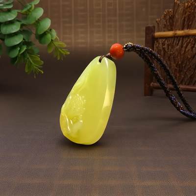 碧月说宝.君子怀瑾·当代和田玉清风专场(九) 黄口料老料荷韵牌子