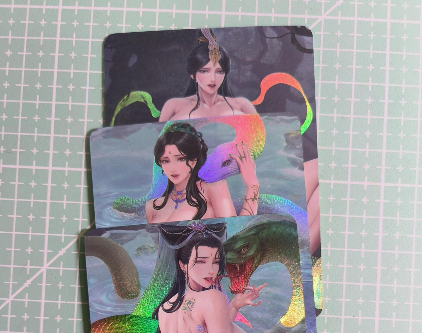 C先生卡牌 第27期 持续收拍品中…零手续费代拍 【彩闪】嘎嘎鸭《古风系列》3张 艺术卡