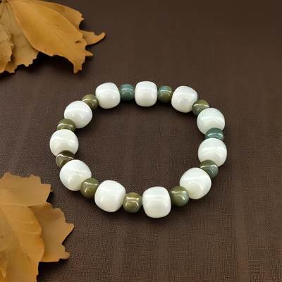 碧月说宝.君子怀瑾·当代和田玉清风专场(九) 白玉籽料老型珠手串