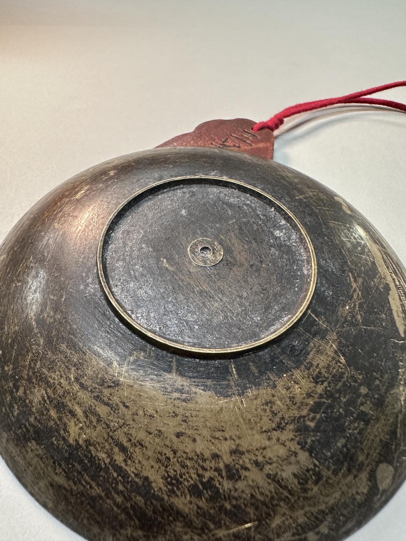 清代-民国 精品铜器专场 晚清民国老黄铜花卉纹碟 手工錾刻香盘