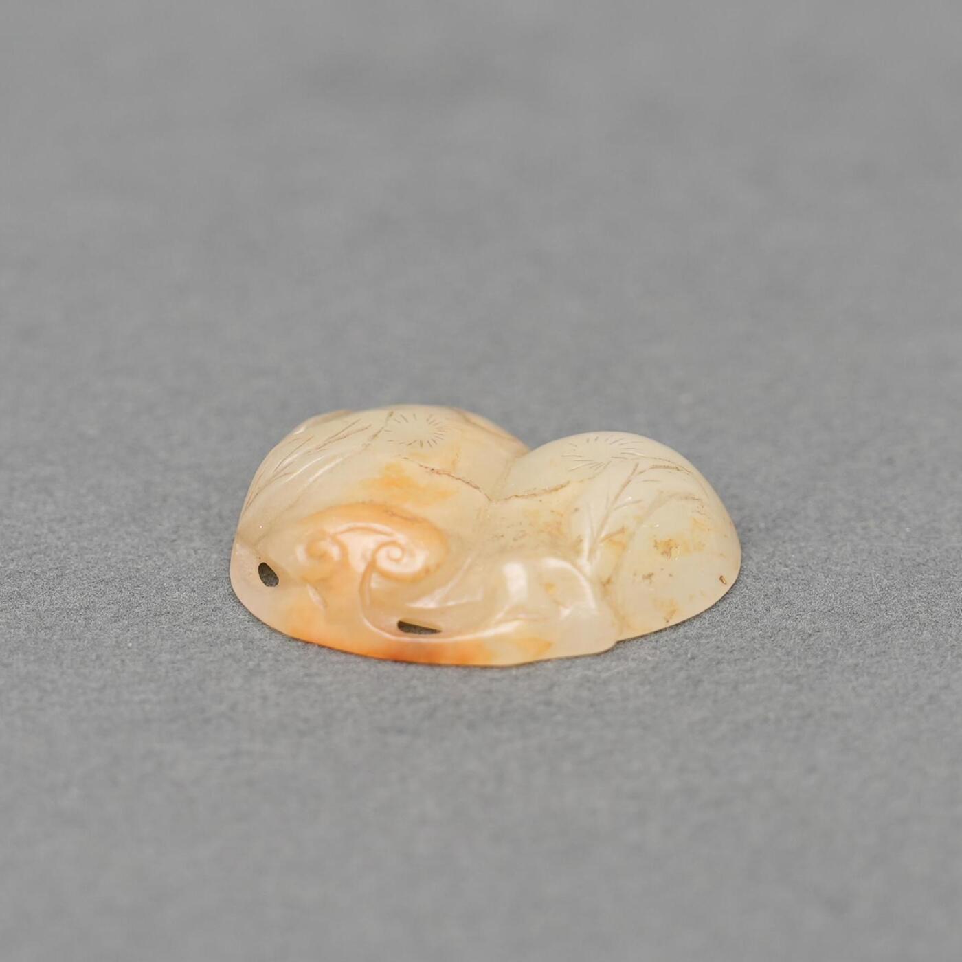 碧月说宝.韫玉流光-南京文物公司明清玉器专场（一） 沁色蘑菇灵芝坠