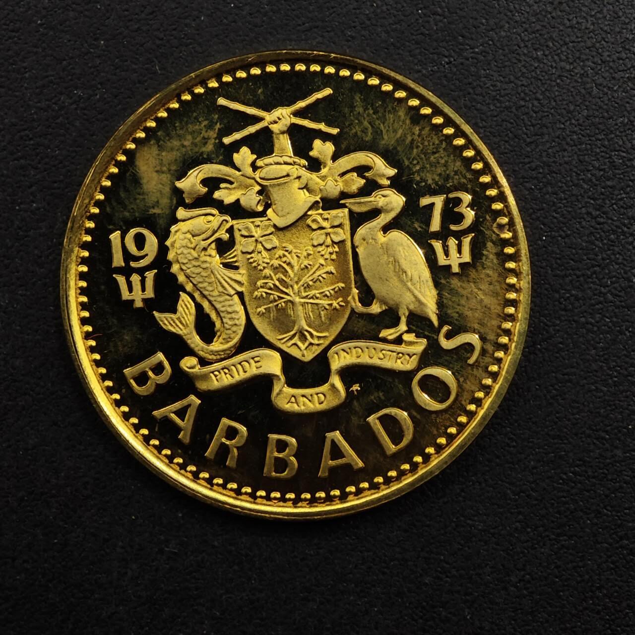 【淘币小摊】实时拍第八百九十二拍   散币场    每周一统一发货 巴巴多斯1973年5分精制铜币