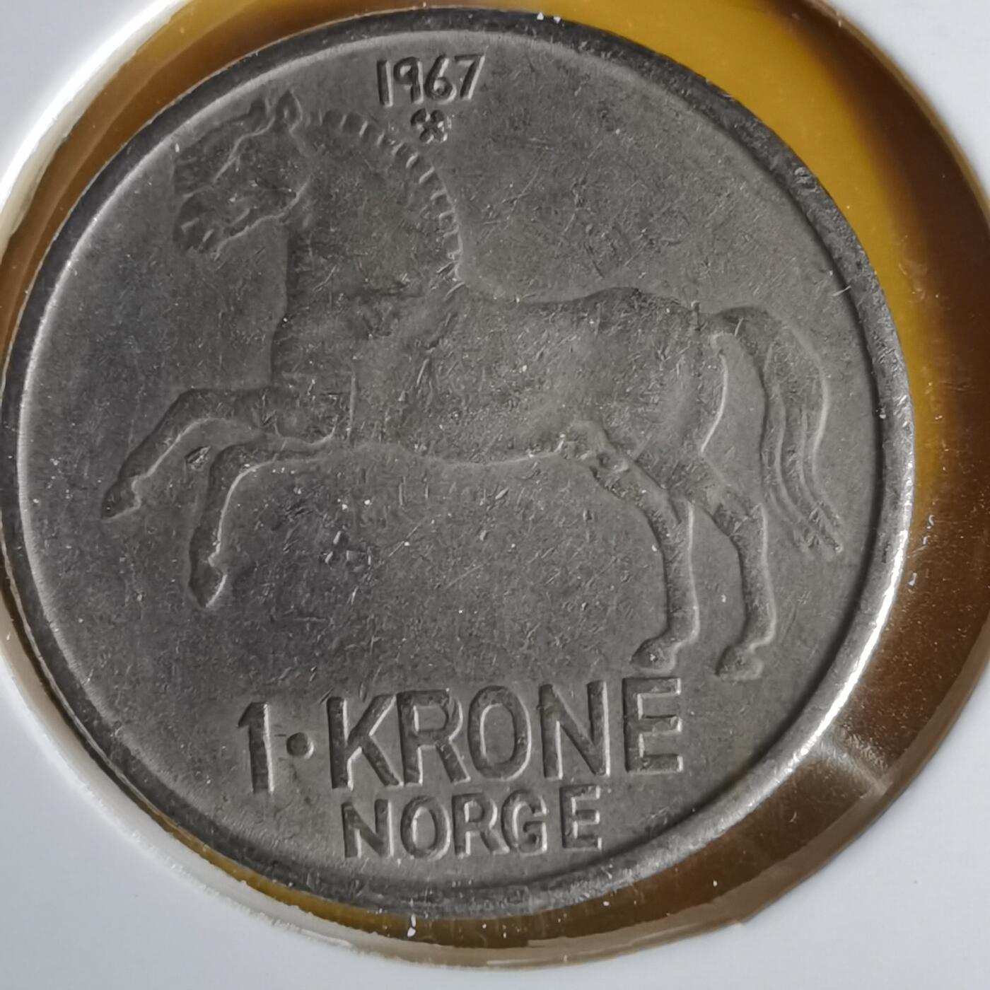 沼泽如烟--第1059场 挪威1967年1克朗