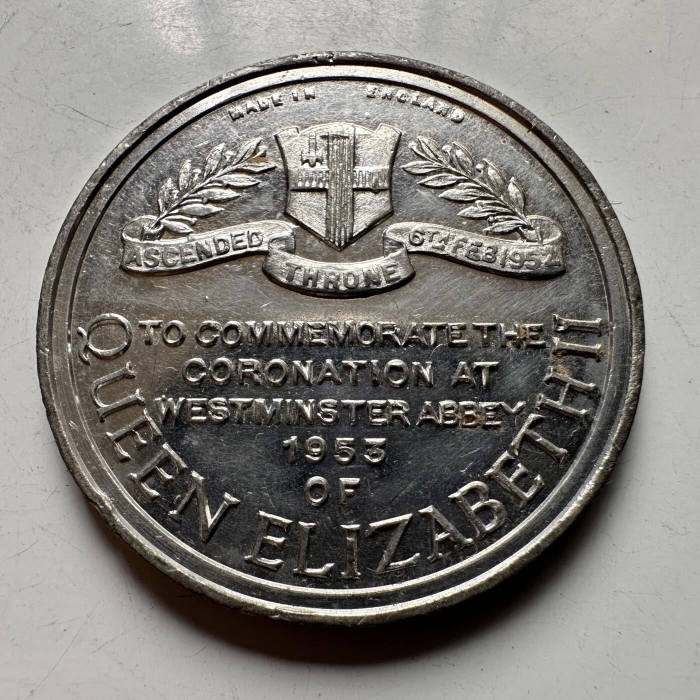 🌹外币初藏🌹🐯2026年第43场   每周二四六晚8️⃣点  世界硬币 英国 1953年 伊丽莎白二世威斯敏斯特教堂加冕纪念章 38.5毫米