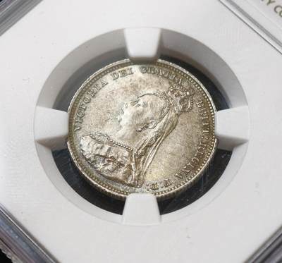 甄臻铺-世界币章拍卖（第60期），甄品场拍品征集中，送拍享返佣金等优惠多多 NGC-MS62 1887年英国1先令，酱彩，状态顶级