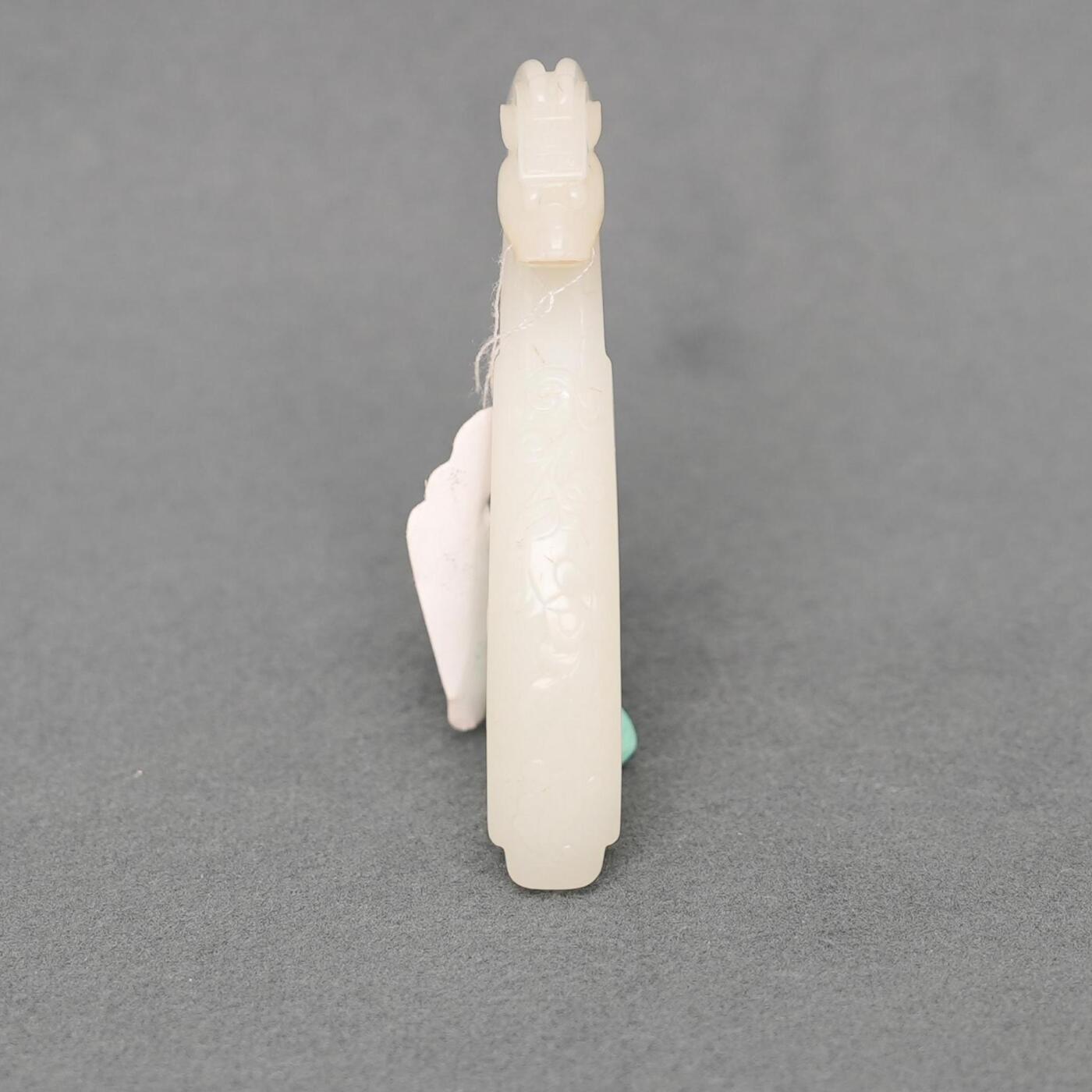 碧月说宝.韫玉流光-南京文物公司明清玉器专场（一） 玉刻花纹龙勾