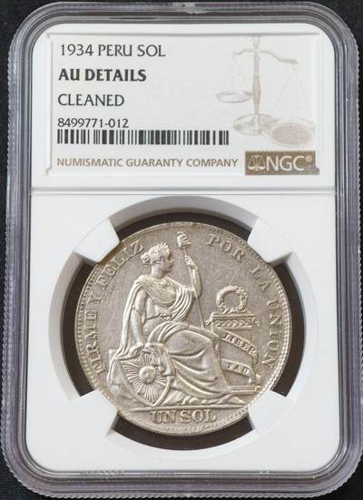甄臻铺-世界币章拍卖（第60期），甄品场拍品征集中，送拍享返佣金等优惠多多 NGC-AUD 1934年秘鲁索尔