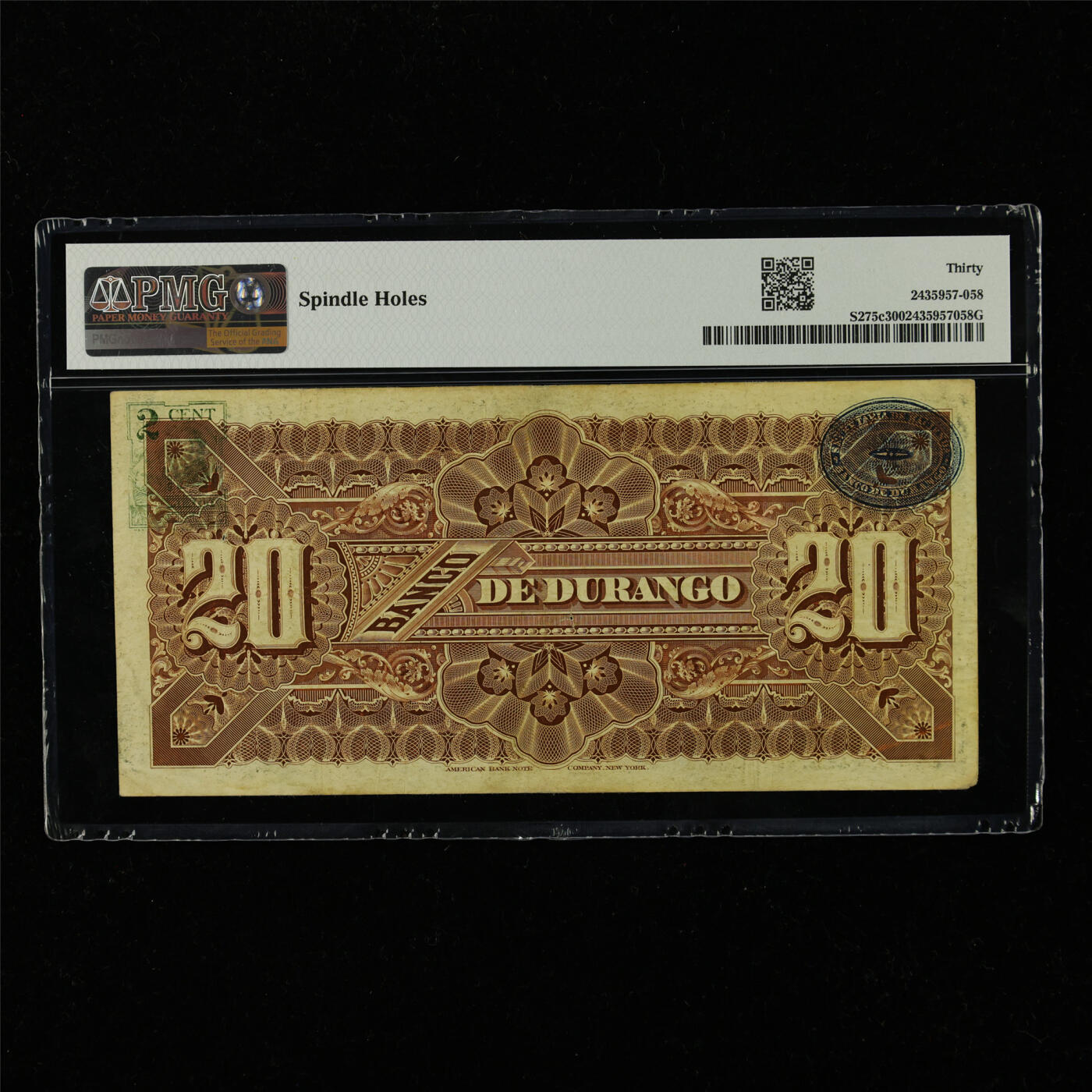 【亘邦集藏】第228期拍卖 1914年 墨西哥20比索 PMG 30 H 17352