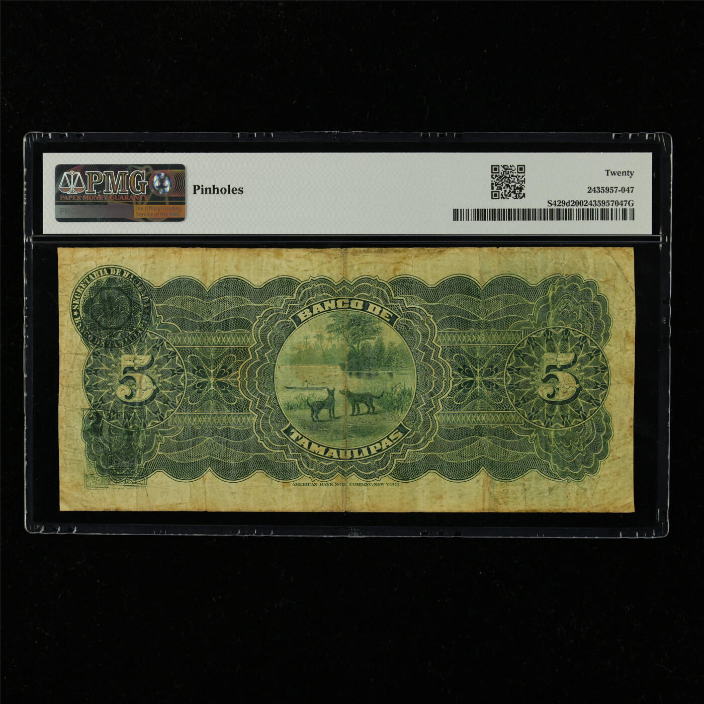 【亘邦集藏】第228期拍卖 1902-14年 墨西哥5比索 PMG 20 H 92292