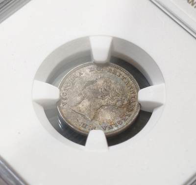 甄臻铺-世界币章拍卖（第60期），甄品场拍品征集中，送拍享返佣金等优惠多多 NGC-MS65-AU58 1862年维多利亚小维洗脚币，宗教产物，绒布包浆，两个58明显低评，性价比极高