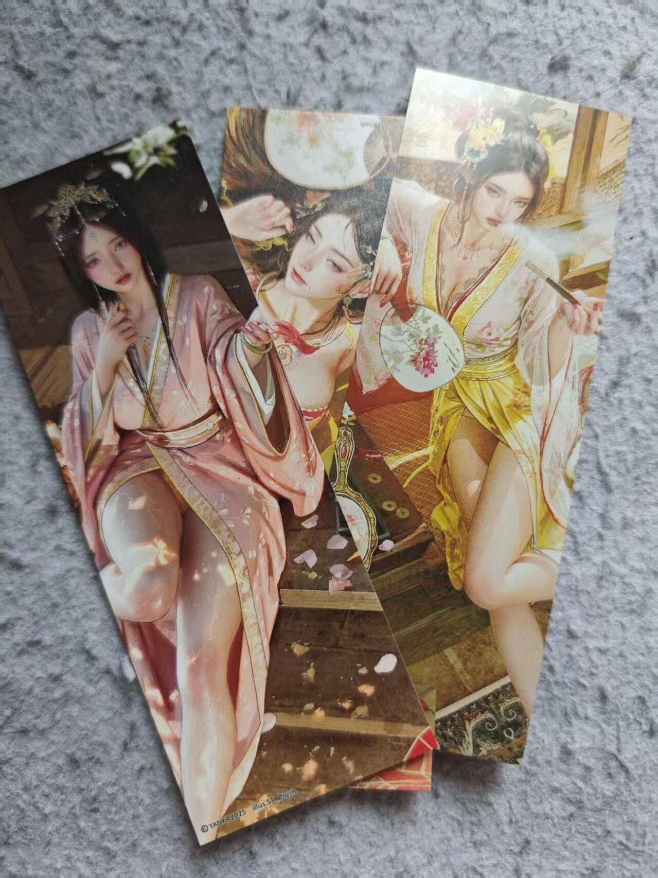 龙虎卡牌-八三场（满200元包邮，无佣金，每周六结拍，欢迎送拍） 书签3张 焱卡文化 刷子人间传